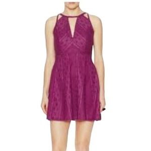 FREE PEOPLE Lace Mini Dress Halter Neck Sleeveless Party Cocktail Dress 0 Luxury